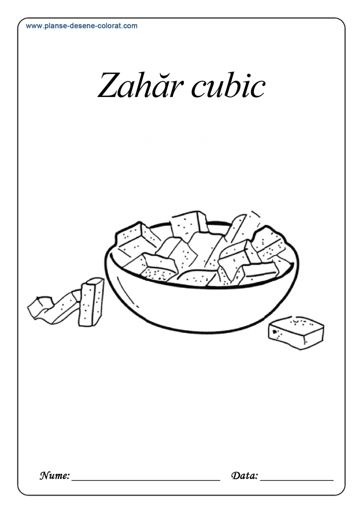 desene de colorat cu dulciuri zahar cubic